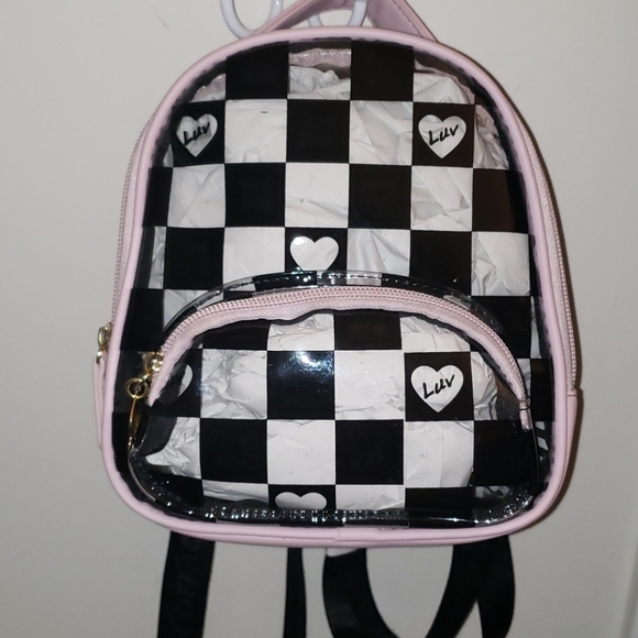Betsey Johnson clear mini hearts backpack - Picture 4 of 4
